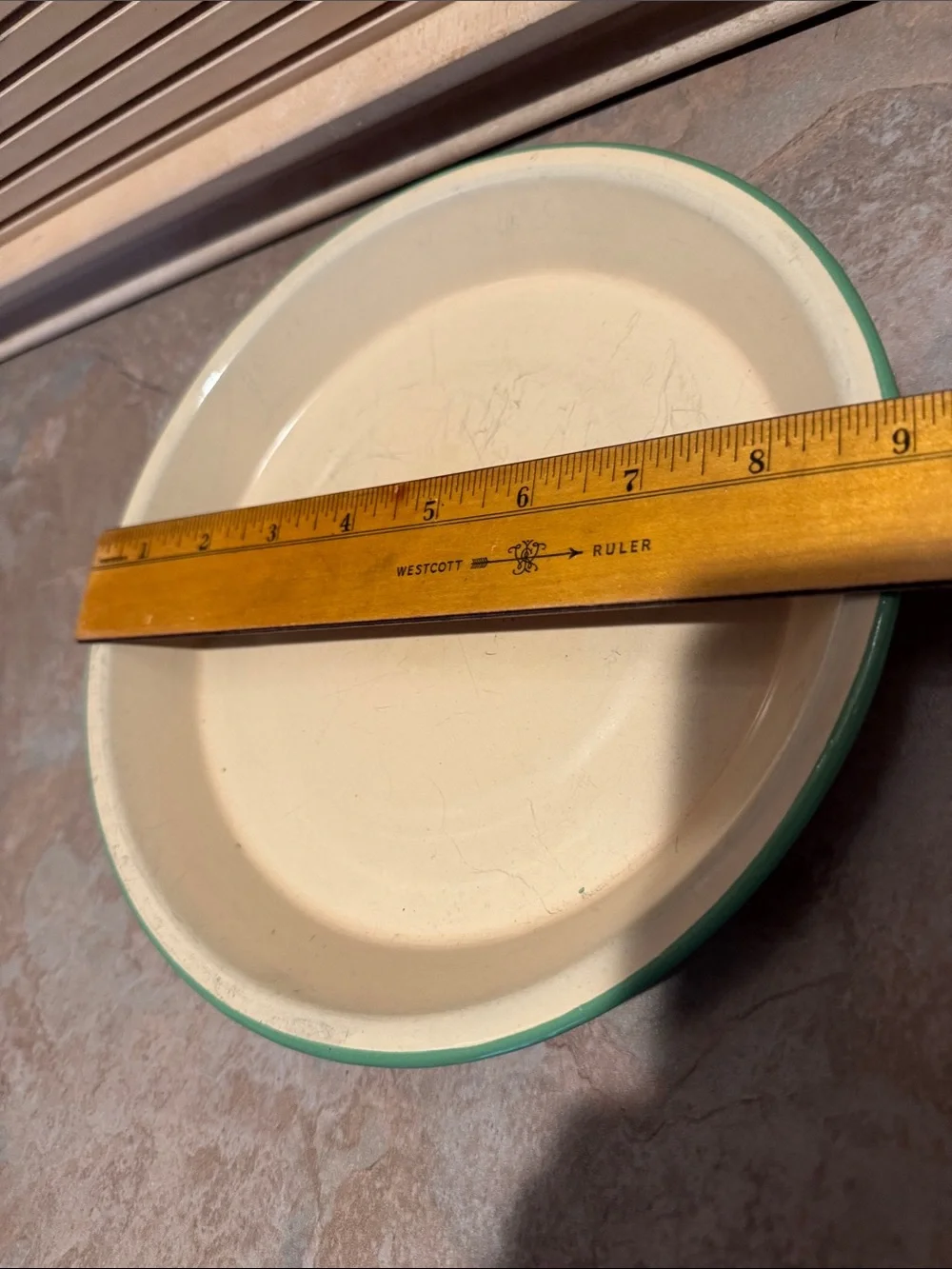 Vintage Mint Green Enamelware Serving Bowl - Home Kitchen